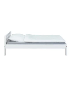 Letto singolo in pino massello bianco, 90x190 cm